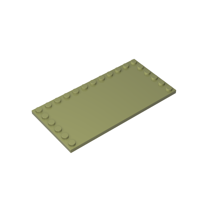 Plate Special 6 x 12 with Studs on 3 Edges - Color ID 49