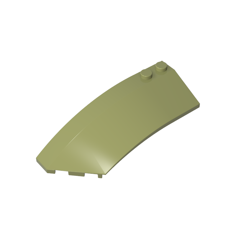 Wedge Curved 8 x 3 x 2 Open Left [Plain] — GoBricks compatible brick