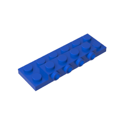 Plate Special 2 x 6 x 2/3 with 4 Studs on Side, 1 Support Wall on Bottom