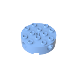 Brick Round 4 x 4 with 4 Side Pin Holes and Center Axle Hole