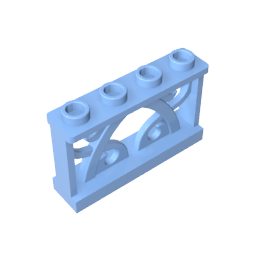 Fence Ornamented 1 x 4 x 2 with 4 Studs - Color ID 53