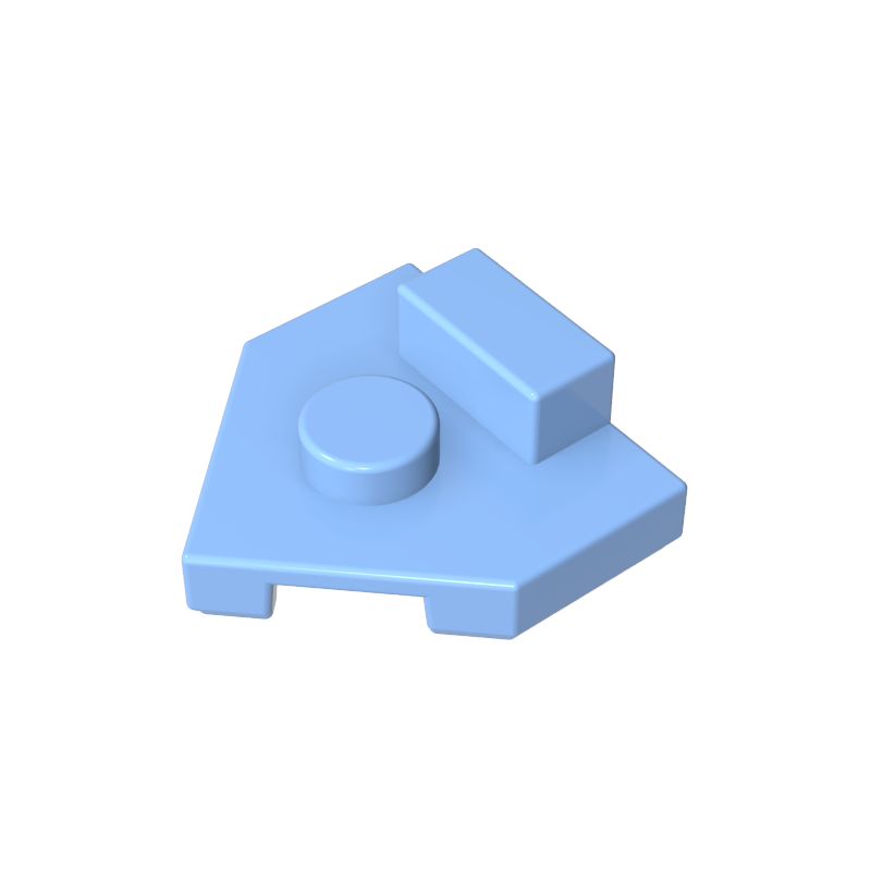 Plate Special 2 x 2 Wedge, Center Stud, 1 x 1/2 Raised Tab - Color ID 53