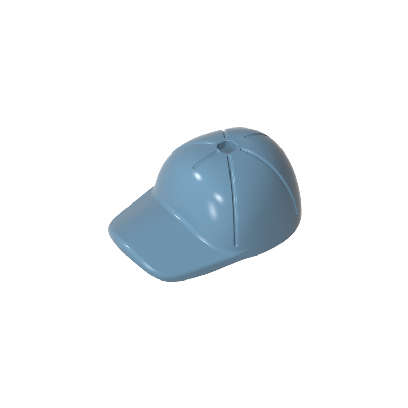 Hat / Cap Short Curved Bill with Seams and Hole on Top