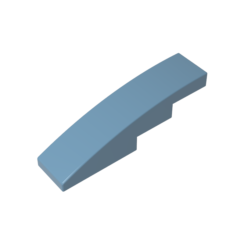 Slope Curved 4 x 1 No Studs [Stud Holder with Symmetric Ridges]