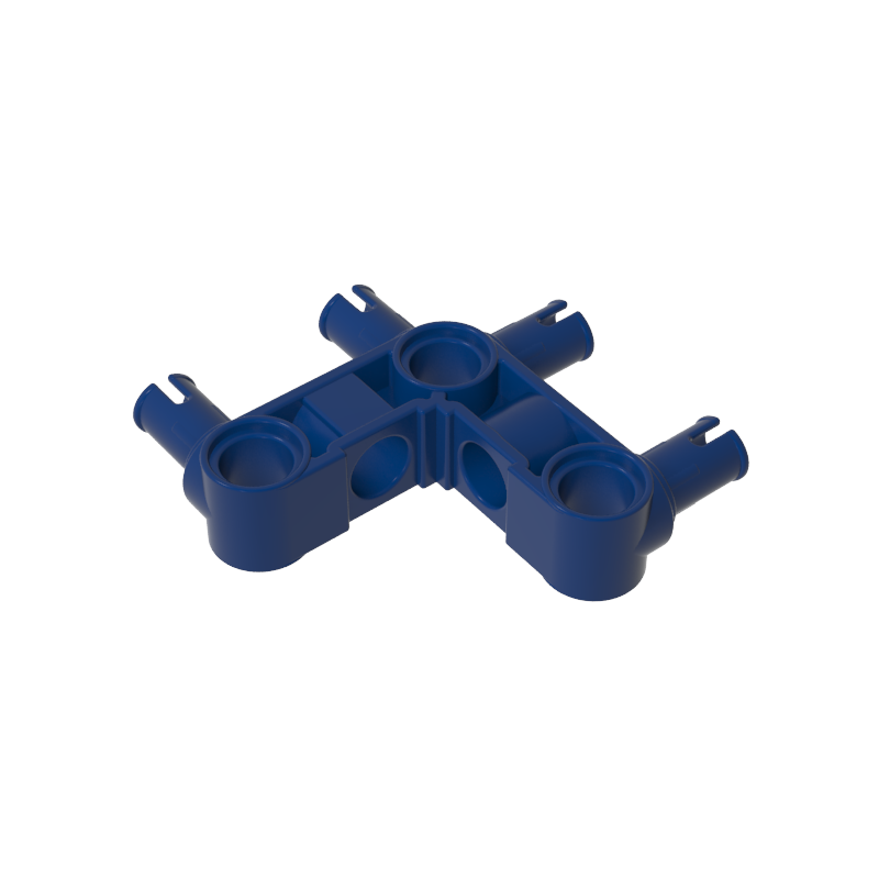 Technic Pin Connector Hub Perpendicular 3 x 3 Bent with 4 Pins (Pin Ridges Across Part)