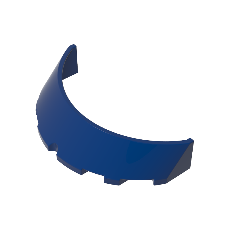 Windscreen 3 x 6 x 1 Curved with 2 Circular Stud Holders in Bottom - Color ID 55