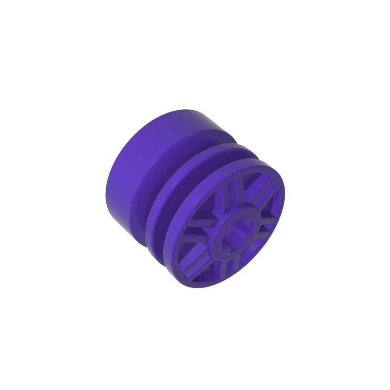 Wheel 18mm x 14mm with Axle Hole, Fake Bolts and Shallow Spokes