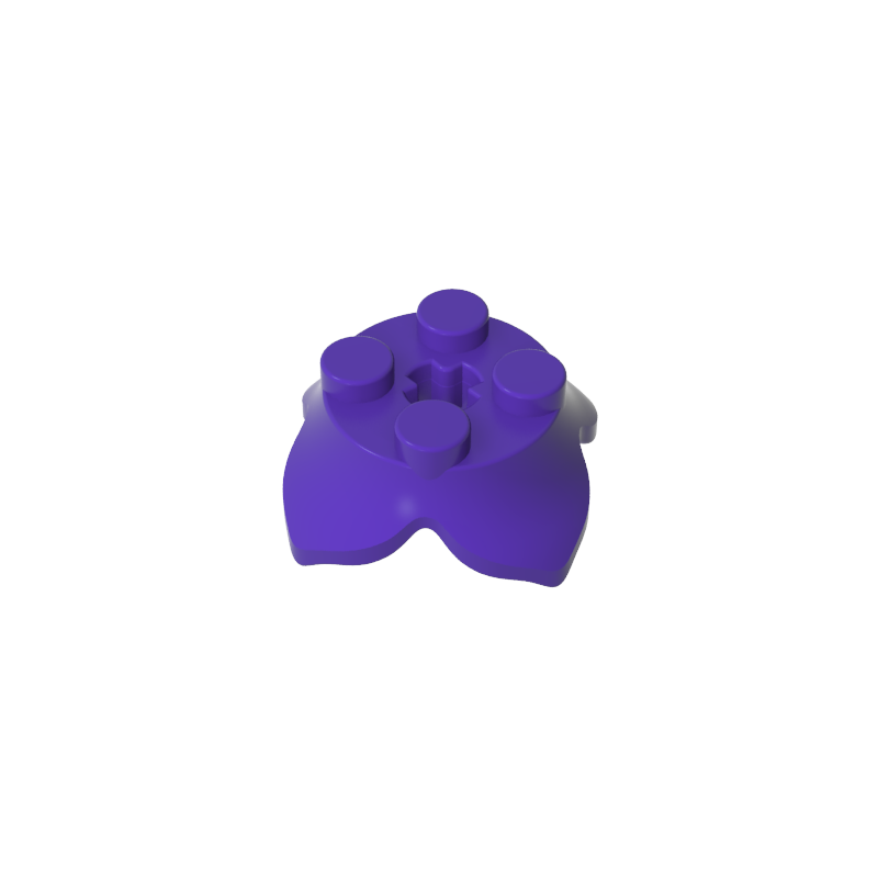 Plant, Leaves, Round 2 x 2 x 2/3 with + Axle Hole and 4 Leaf Extensions