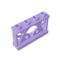 Fence Ornamented 1 x 4 x 2 with 4 Studs - Color ID 63