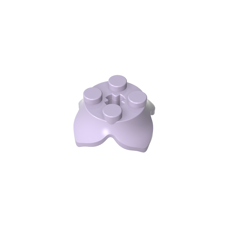 Plant, Leaves, Round 2 x 2 x 2/3 with + Axle Hole and 4 Leaf Extensions