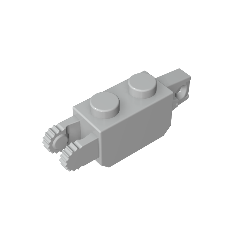 Hinge Brick 1 x 2 Locking with 1 Finger Vertical End and 2 Fingers Vertical End, 9 Teeth