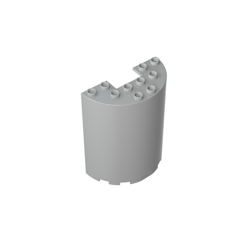 Cylinder Half 3 x 6 x 6 with 1 x 2 Cutout