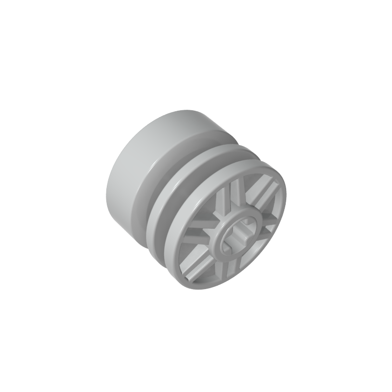 Wheel 18mm x 14mm with Axle Hole, Fake Bolts and Shallow Spokes