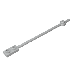 Bar 1 x 12 with 1 x 2 Plate End with Hollow Studs and 1 x 1 Round Plate End