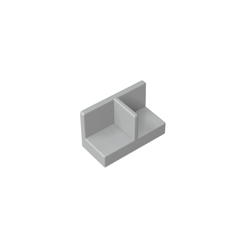 Panel 1 x 2 x 1 with Rounded Corners and Central Divider