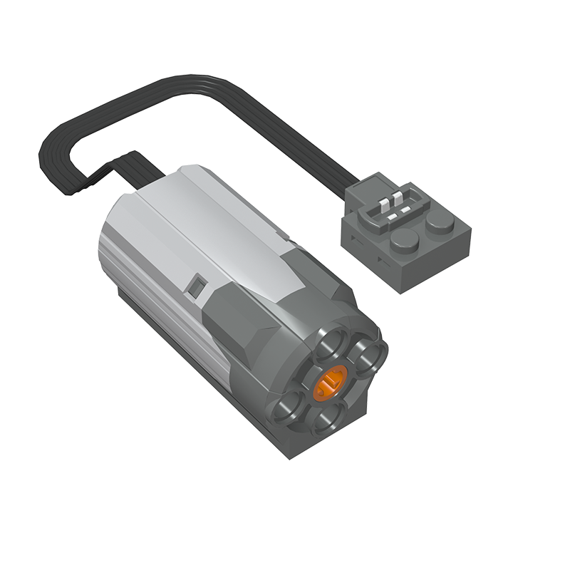 Motor, Medium, Power Functions, 3 x 6 x 3 with Dark Bluish Gray Bottom and 20cm Wire — GoBricks compatible brick