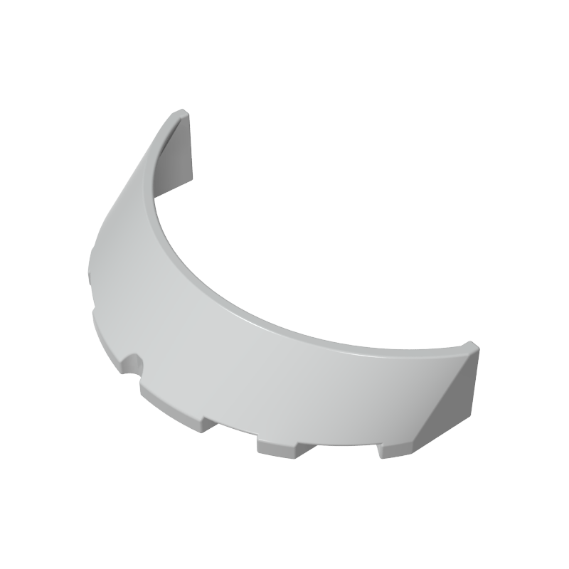 Windscreen 3 x 6 x 1 Curved with 2 Circular Stud Holders in Bottom - Color ID 71