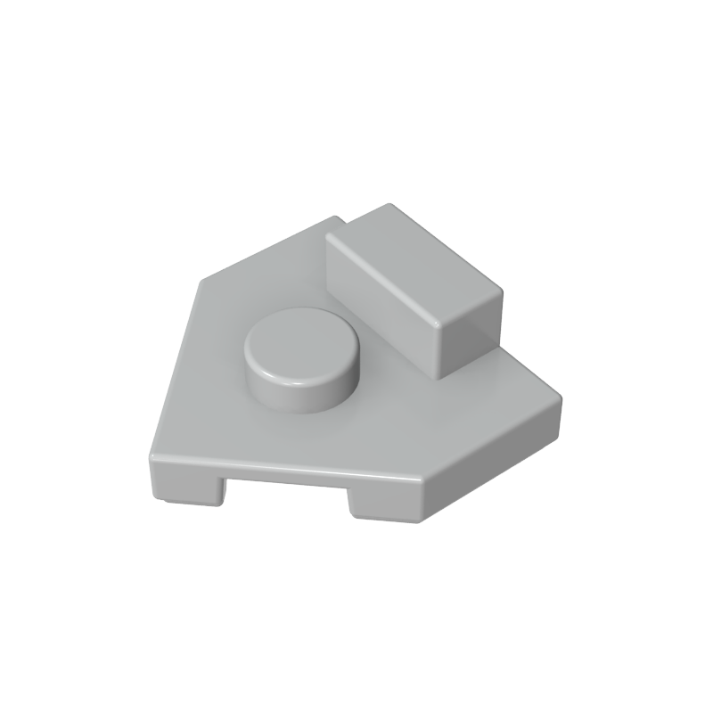 Plate Special 2 x 2 Wedge, Center Stud, 1 x 1/2 Raised Tab