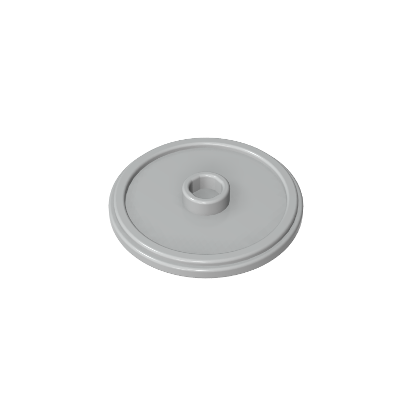 Minifig Shield Round with Stud and Raised Rim [Plain]
