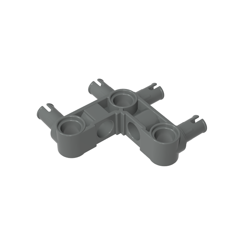 Technic Pin Connector Hub Perpendicular 3 x 3 Bent with 4 Pins (Pin Ridges Across Part)