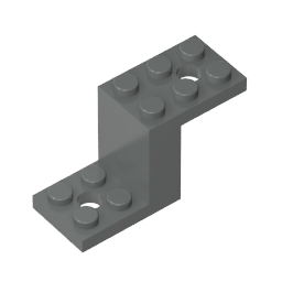 Bracket 5 x 2 x 2 1/3 with Holes, Inside Stud Holder