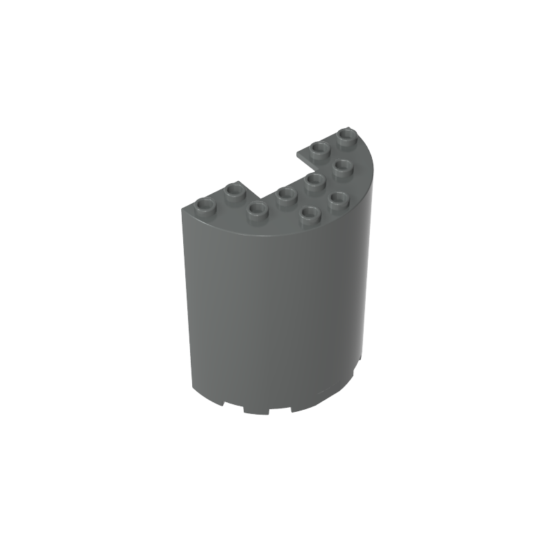 Cylinder Half 3 x 6 x 6 with 1 x 2 Cutout