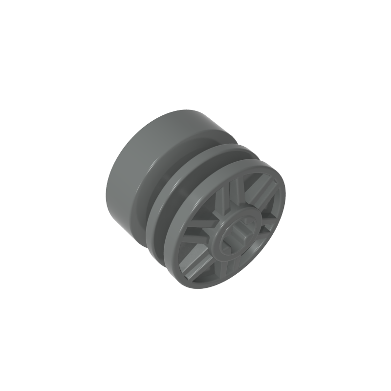 Wheel 18mm x 14mm with Axle Hole, Fake Bolts and Shallow Spokes