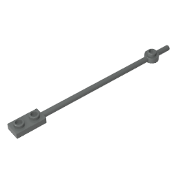 Bar 1 x 12 with 1 x 2 Plate End with Hollow Studs and 1 x 1 Round Plate End