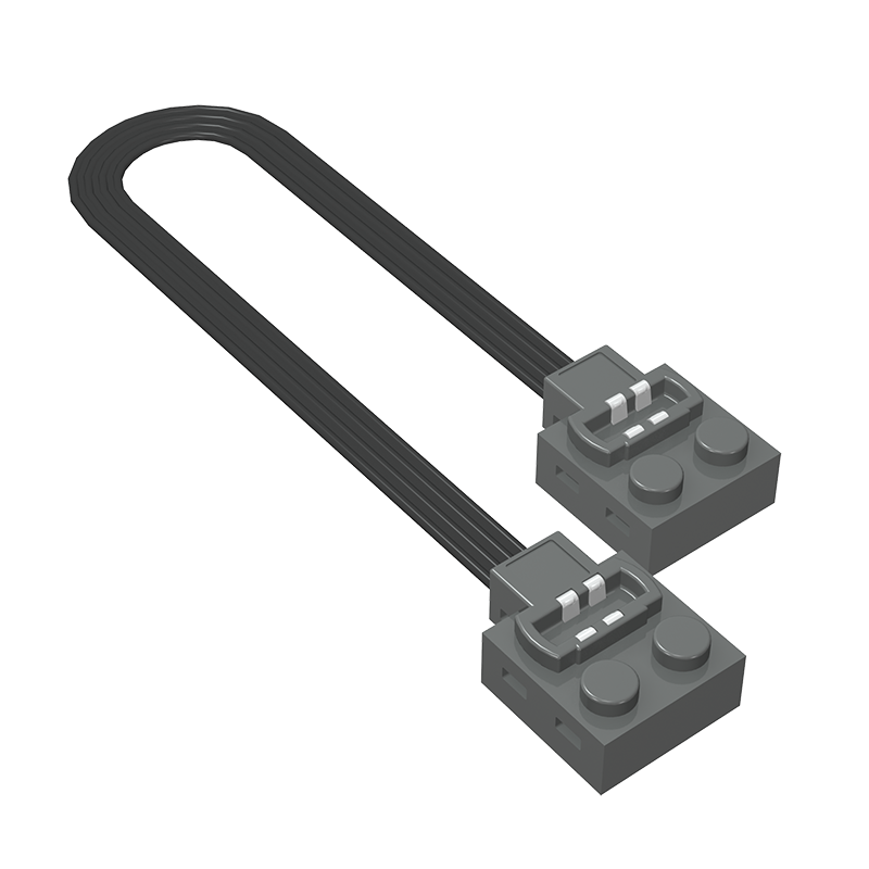 Wire with Brick 2 x 2 x 2/3 and Train Track Contacts — GoBricks compatible brick