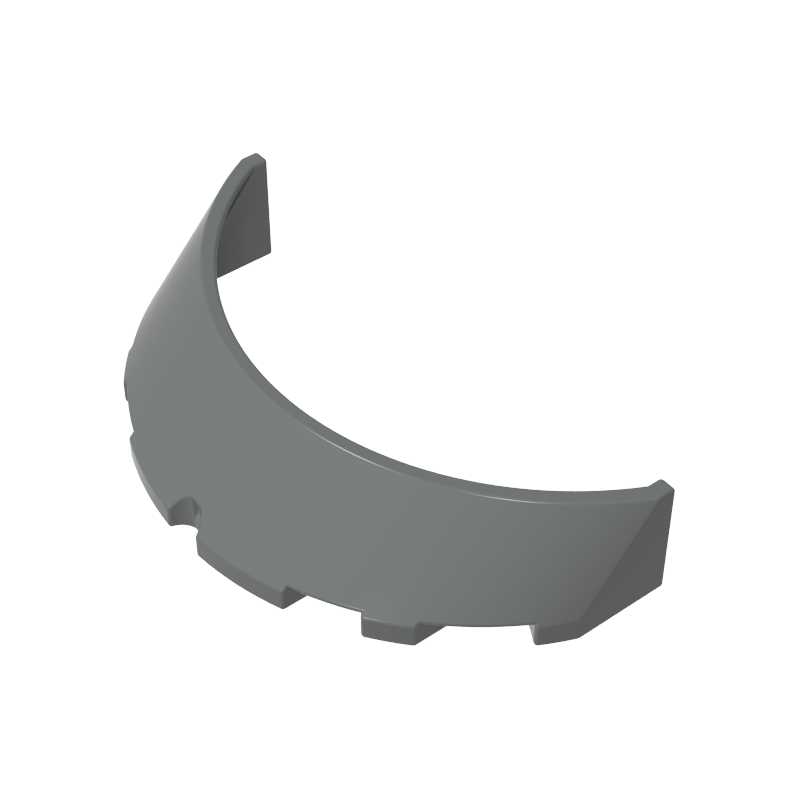 Windscreen 3 x 6 x 1 Curved with 2 Circular Stud Holders in Bottom - Color ID 72