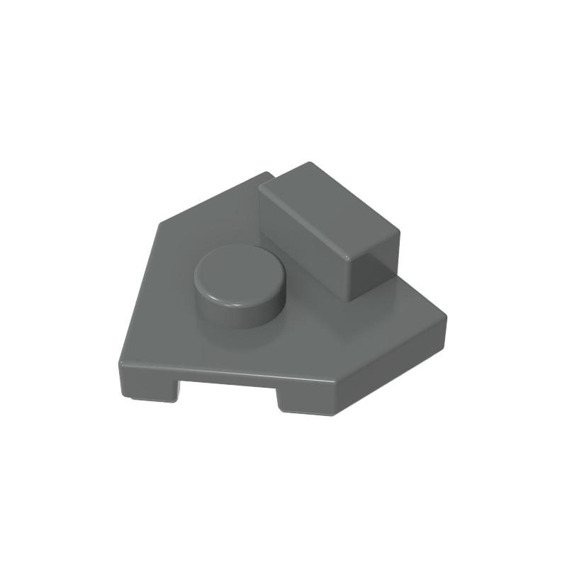 Plate Special 2 x 2 Wedge, Center Stud, 1 x 1/2 Raised Tab