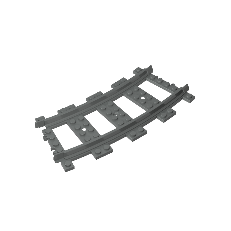 Vehicle Track, Train, Plastic (RC Trains) Curved — GoBricks compatible brick