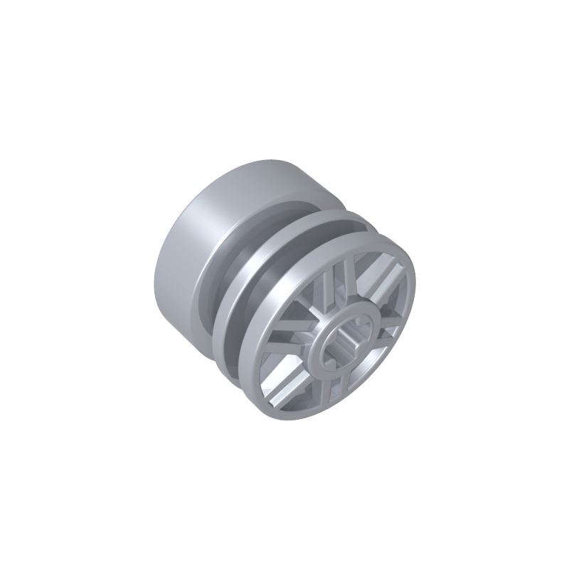 Wheel 18mm x 14mm with Axle Hole, Fake Bolts and Shallow Spokes