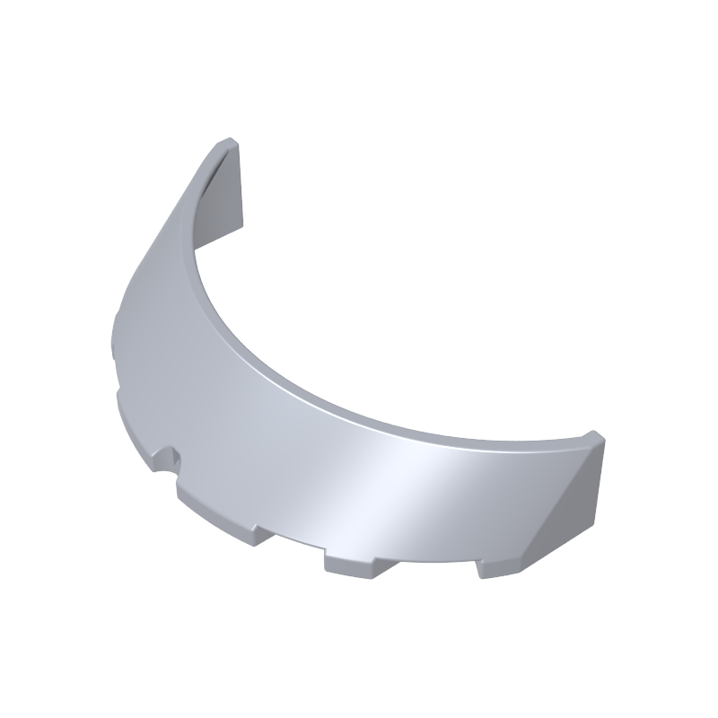 Windscreen 3 x 6 x 1 Curved with 2 Circular Stud Holders in Bottom - Color ID 73