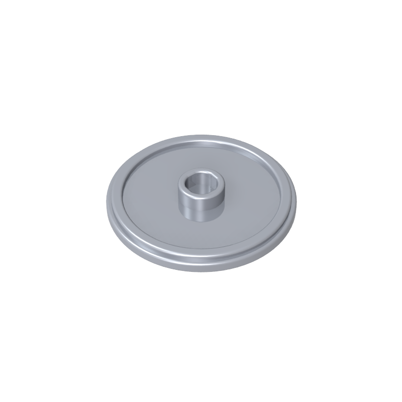 Minifig Shield Round with Stud and Raised Rim [Plain]