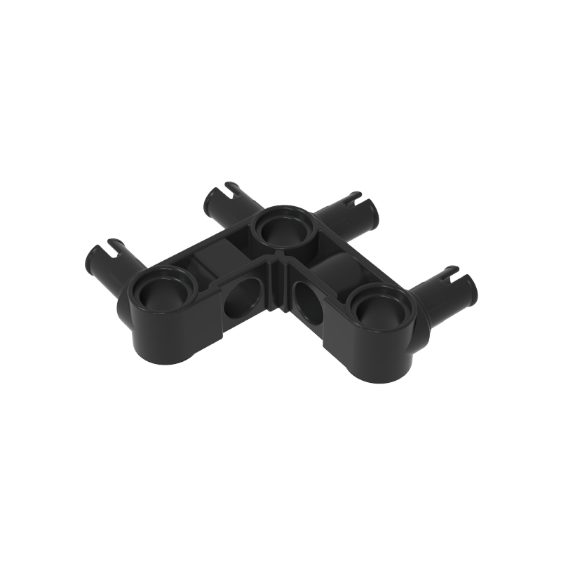 Technic Pin Connector Hub Perpendicular 3 x 3 Bent with 4 Pins (Pin Ridges Across Part)