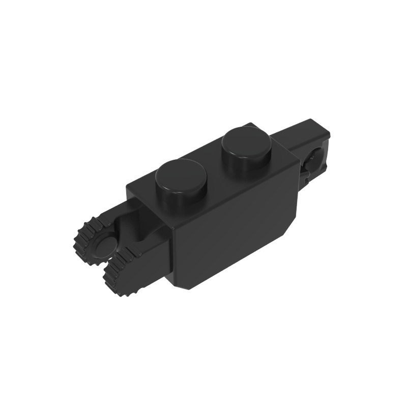 Hinge Brick 1 x 2 Locking with 1 Finger Vertical End and 2 Fingers Vertical End, 9 Teeth
