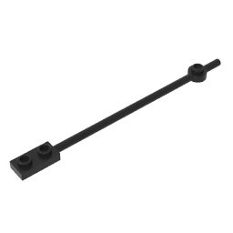 Bar 1 x 12 with 1 x 2 Plate End with Hollow Studs and 1 x 1 Round Plate End
