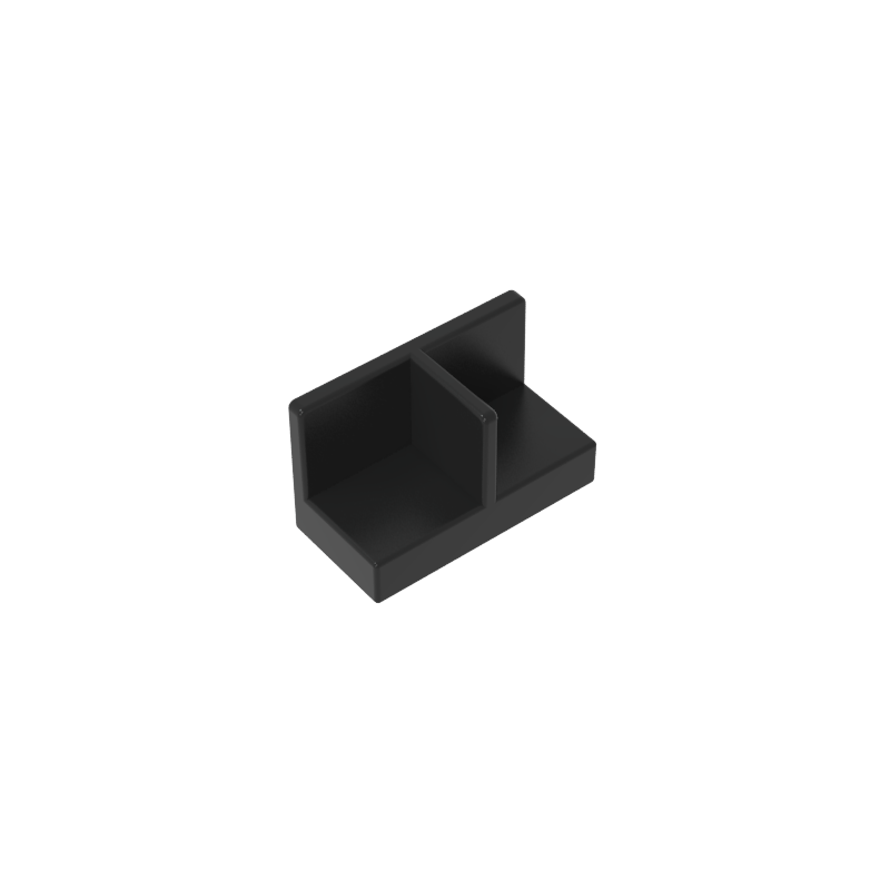 Panel 1 x 2 x 1 with Rounded Corners and Central Divider