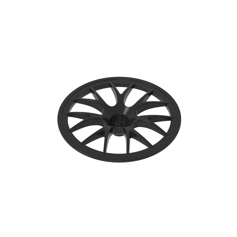 Wheel Cover 7 Spoke with Axle Hole - 56mm D. [Fits 44772] — GoBricks compatible brick