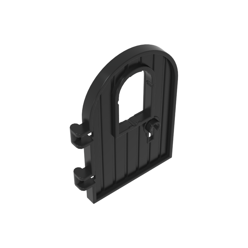Door 1 x 4 x 6 Round Top with Window and Keyhole, Reinforced Edge - Color ID 80