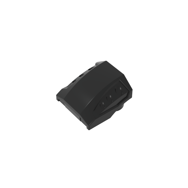 Slope Curved 2 x 2 No Studs - 3 Recessed Side Ports