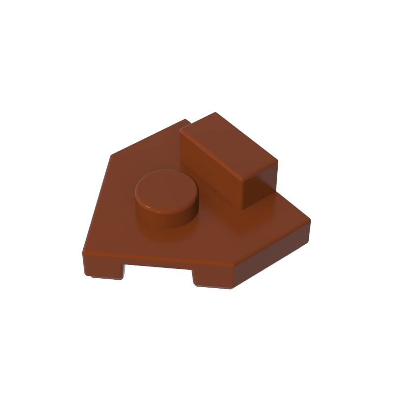 Plate Special 2 x 2 Wedge, Center Stud, 1 x 1/2 Raised Tab