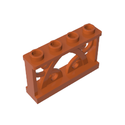Fence Ornamented 1 x 4 x 2 with 4 Studs - Color ID 83