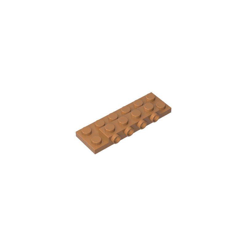 Plate Special 2 x 6 x 2/3 with 4 Studs on Side, 1 Support Wall on Bottom