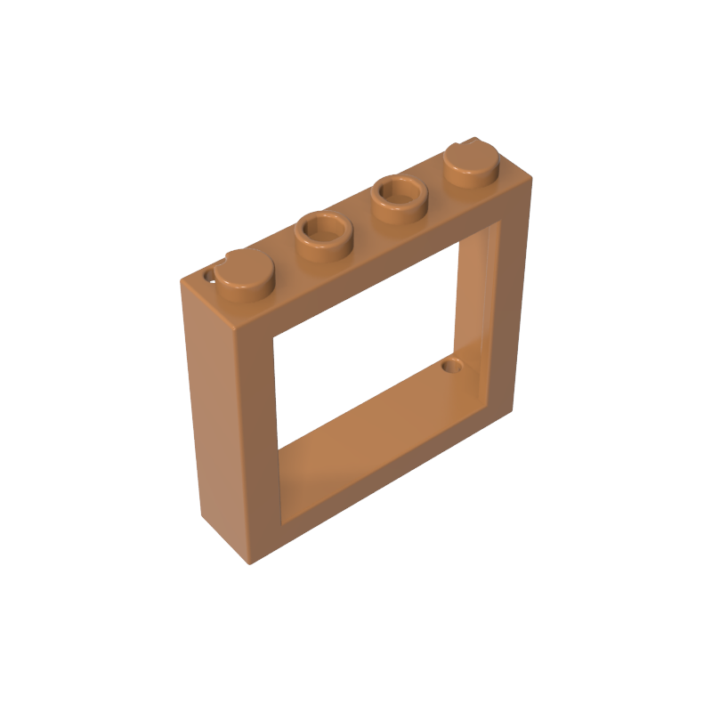 Window 1 x 4 x 3 Train with Shutter Holes and Solid Studs on Ends