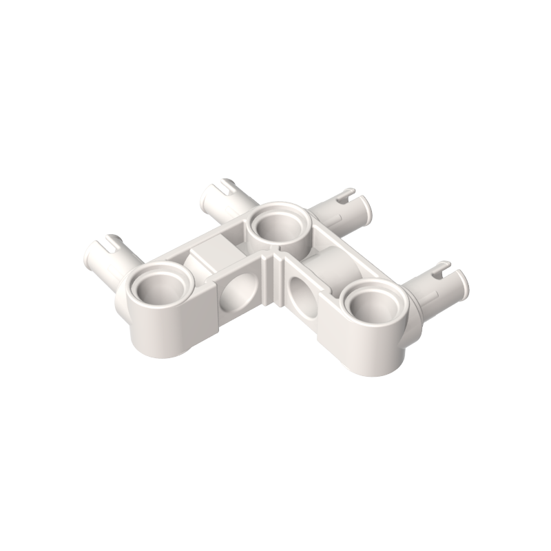 Technic Pin Connector Hub Perpendicular 3 x 3 Bent with 4 Pins (Pin Ridges Across Part)