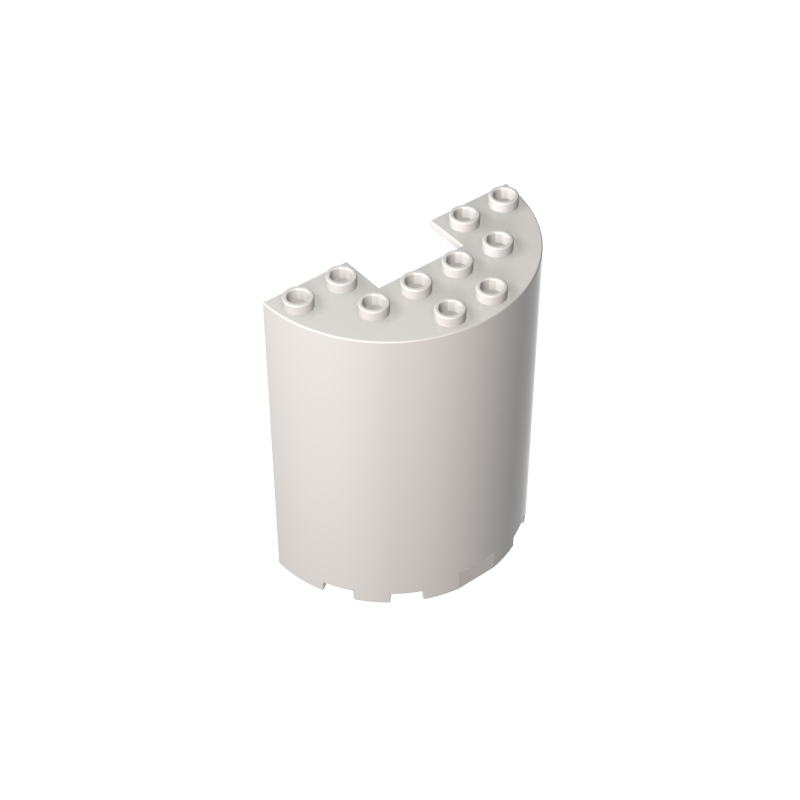 Cylinder Half 3 x 6 x 6 with 1 x 2 Cutout