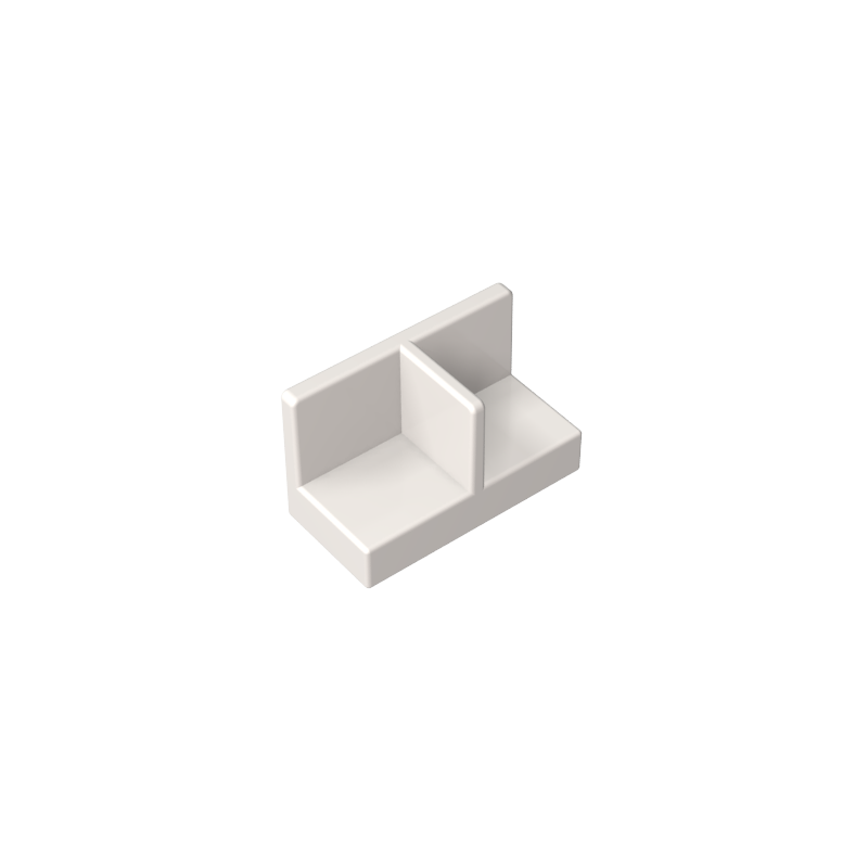 Panel 1 x 2 x 1 with Rounded Corners and Central Divider