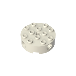 Brick Round 4 x 4 with 4 Side Pin Holes and Center Axle Hole